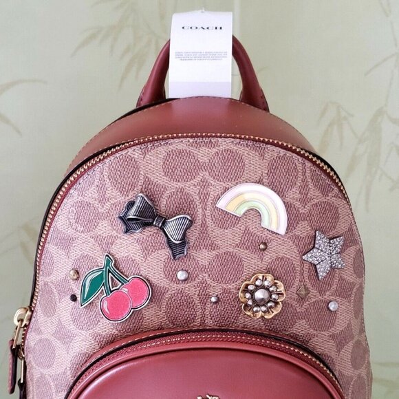 COACH CARRIE BACKPACK 23 W/SOUVENIR 7 PIN CUSTOMIZATION:NWT 1029 1-OF-A-KIND - Picture 3 of 13